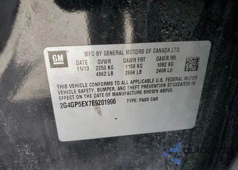 2014 Buick Regal Premium из США, поврежденный, VIN 2G4GP5EX7E9201996